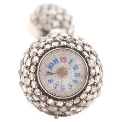 Antique Pavé Set Rose-Cut Diamond Pendant Geneva Ball Watch