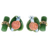 Enamel Jade Gold Snail Motif Cufflinks