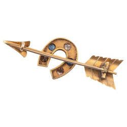 Late 19th Century Diamond and Sapphire Brooch