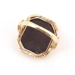 Antique Brown Vitreous Intaglio Ring By Simon Fils (1788-1866)
