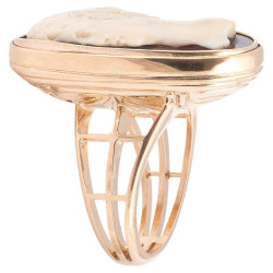 A Hardstone Cameo Of A Man Ring 19Th Century