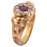 Art Nouveau Ruby and Diamond Cluster Ring