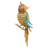 14 Karat Yellow Gold Turquoise and Ruby Bird Brooch