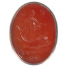 Large Blackened Silver and Carnelian Intaglio Men's Ring