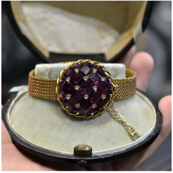 Victorian gold Amethyst and Diamond Bracelet