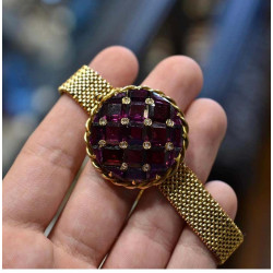 Victorian gold Amethyst and Diamond Bracelet