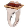 Silver Gold and Agate Cameo Men's Ring