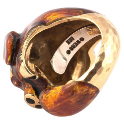 Platinum & 18kt Yellow Gold Diamond Pig Ring by David Webb