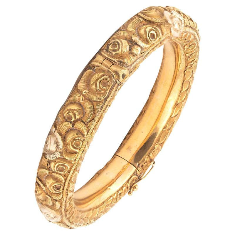 Victorian 18kt Bicolored Gold Bangle Bracelet