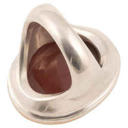 Silver and Gold Large Carnelian Signet Men's Ring