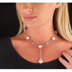 South Sea Pearl And Dimond Necklace In 18kt White Gold