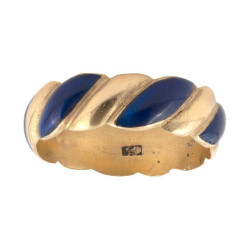 Blue Enamel and 18k Gold...