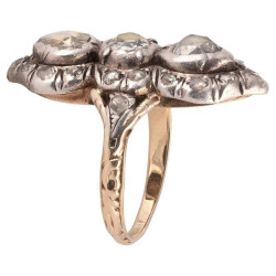 Georgian Rose Diamond Cluster Ring