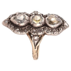 Georgian Rose Diamond Cluster Ring