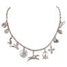 Multi Gem-Set Charm Necklace
