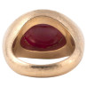 Unisex 18k Gold Retro Cabochon Ruby Ring, Circa 1980s, Italy, 10ct