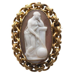 Antique Agate Cameo Brooch