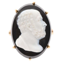 Antique Agate Cameo Men's Ring