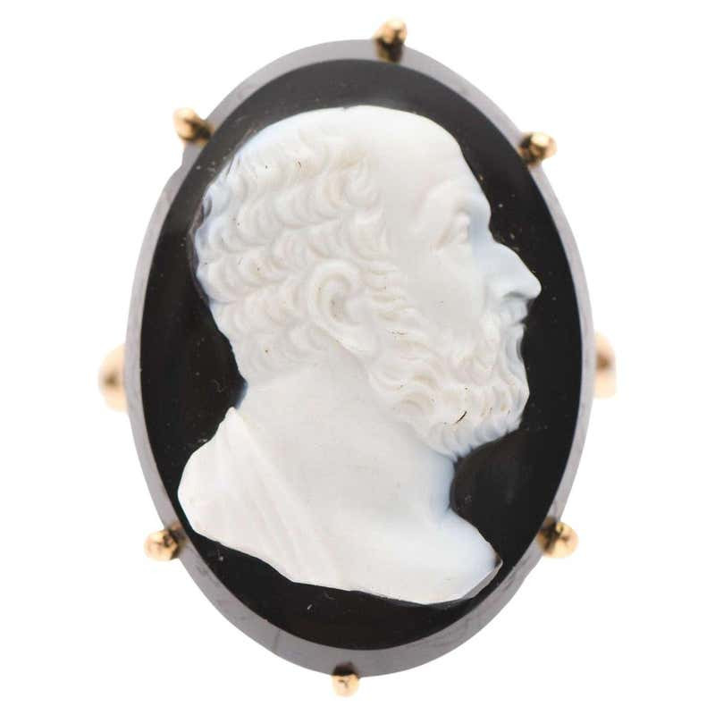 Antique Agate Cameo Men's Ring