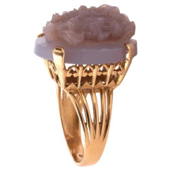 Antique Chalcedony Cameo Ring