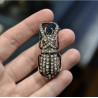 Russian Gold Silver and Diamond Scarab Brooch
