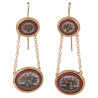 Pair of 19th Century Floral Micromosaic Pendant Earrings, Italian, 1860s