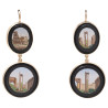 Georgian 1820s Micromosaic and Gold Earrings