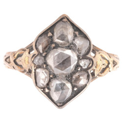 Georgian Rococo Diamond Ring Circa 1740-1760