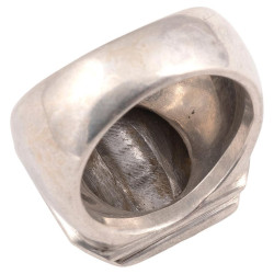 18kt Gold Silver and Steel Italian Crest Men's Ring