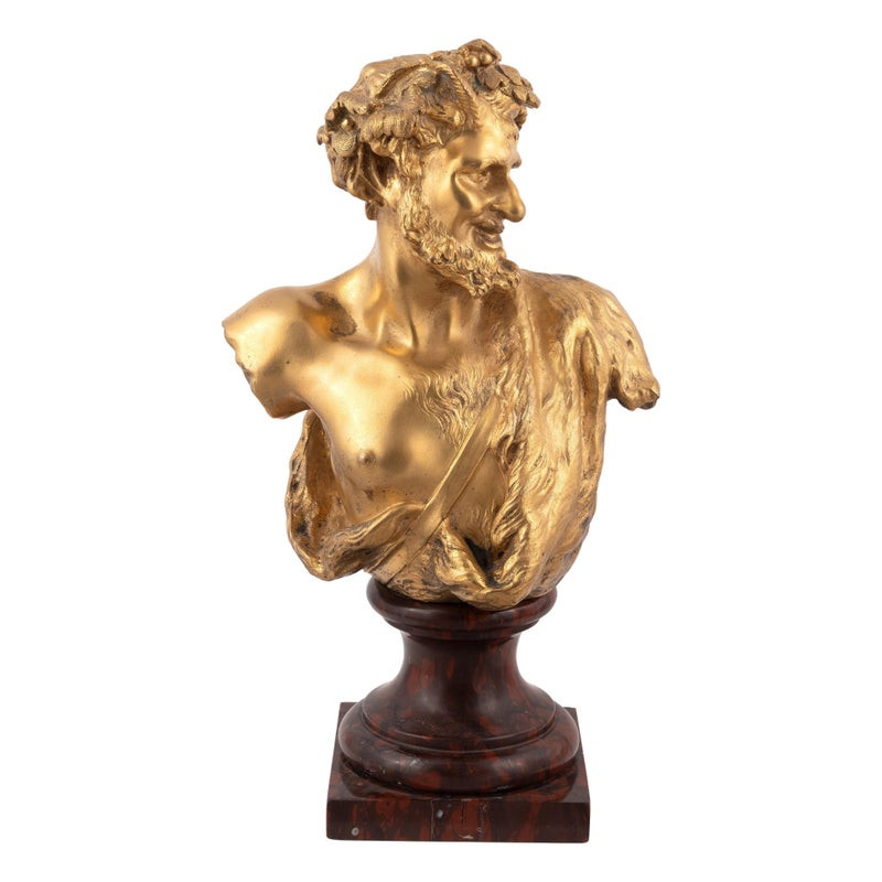 A French Gilt Bronze Satyr Claude Michel Clodion (French, 1738-1814)