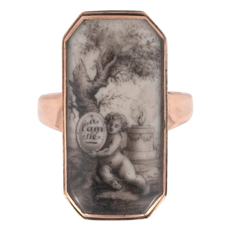 Georgian Octagonal Miniature Ring "à l'amitié”