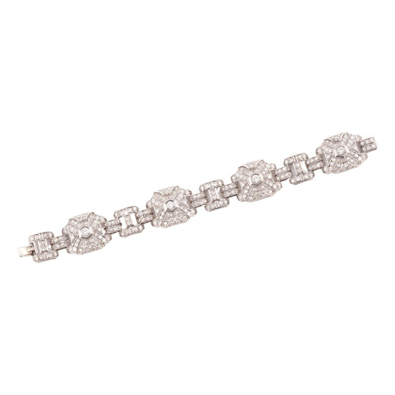 Art Déco Platinum And Old Cut Diamond Bracelet