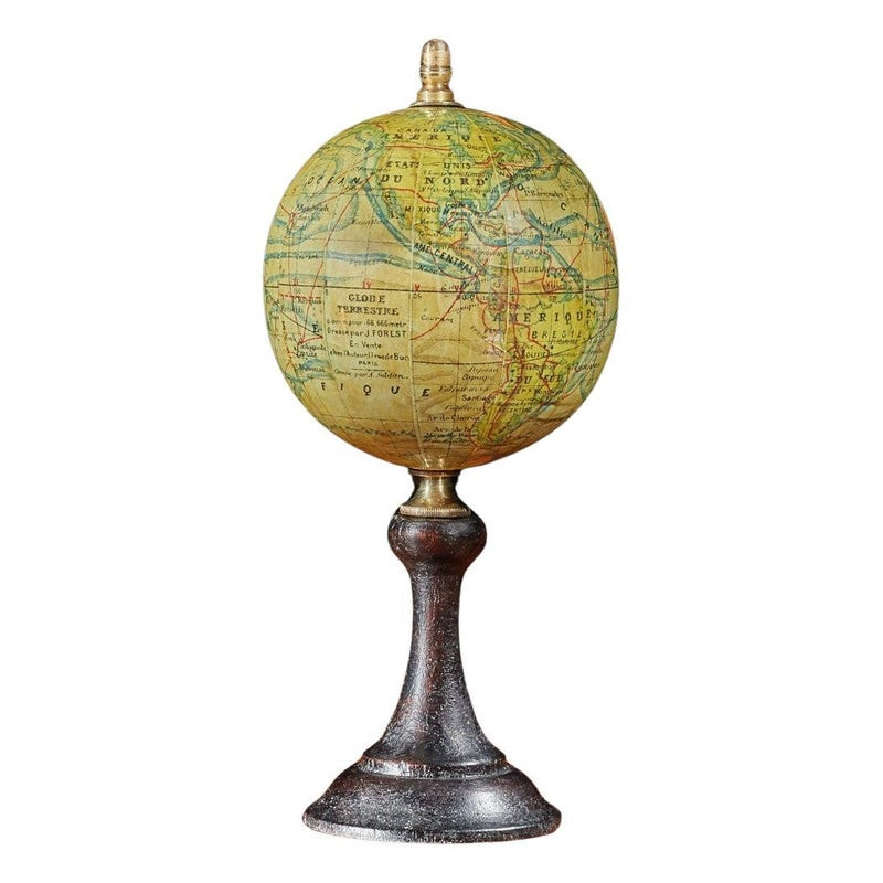 Late 19th Century French Terrestrial Desk Small J. FOREST Globe