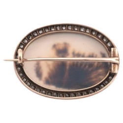 Moss Agate And Diamond Brooch 19th Century