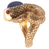 Vintage Yellow Gold Cabochon Sapphire Snake Ring