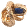 Vintage Yellow Gold Cabochon Sapphire Snake Ring