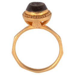Byzantine Architectural Gold Bishop Ring Set With intaglio