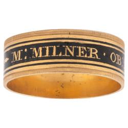 Georgian Mourning Ring With Black Enamel 1810's