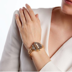 French Diamond 18k Rose and Yellow Gold Bracelet circa 1890