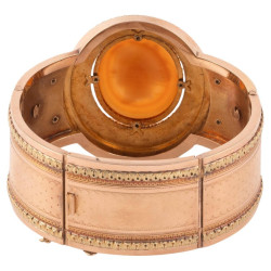 Neo Archeological Gold and Agate Cameo Bangle 1850's