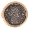 Gold Ring Featuring Roman Silver Denarius Coin of Diva Faustina Senior 146 AD