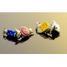 Multicolored Enamel Gold Candy Cufflinks