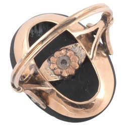 Art Déco Old Cut Diamond And Onyx Ring