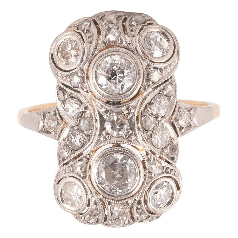Art Déco Old Cut Diamond And Platinum Ring 1920's