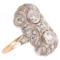 Art Déco Old Cut Diamond And Platinum Ring 1920's