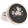 19th Century Silver & Gold Mounted Mosaic Pietra Dura Flowers Ring, circa 1830