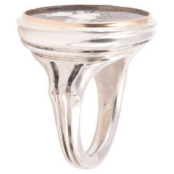 19th Century Silver & Gold Mounted Mosaic Pietra Dura Flowers Ring, circa 1830