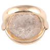 Gold Ring Featuring a Roman Silver Denarius Coin Of Julia Maesa 218-220 AD