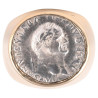 Gold Ring Featuring A Roman Silver Denarius Coin Of Emperor Vespasian 69 CE - 79 CE