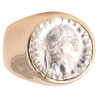Gold Ring Featuring A Roman Silver Denarius Coin Of Emperor Vespasian 69 CE - 79 CE